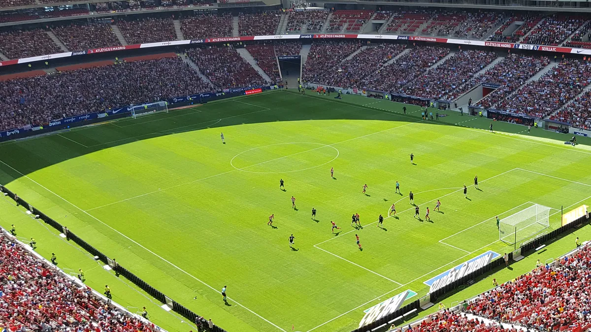 Inside Atlético Madrid's Metropolitano stadium during a match