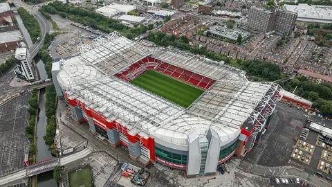 Aerial view of Old Trafford stadium in Manchester