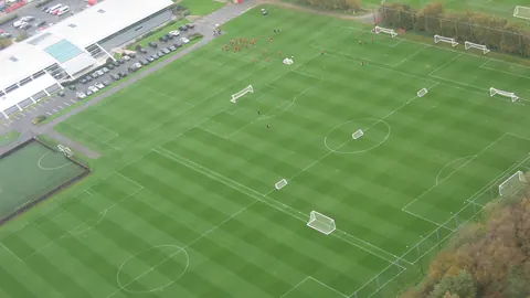 Aerial view of Manchester United's Carrington training ground