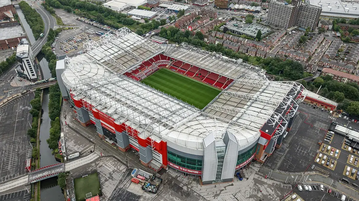 Aerial view of Old Trafford