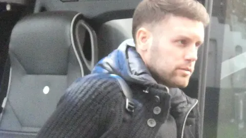 Fabian Hürzeler arriving at Craven Cottage